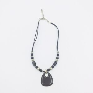 Black & Silver Bohemian Chic Beaded Necklace